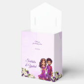 インディアン結婚のメーンディパープルかわいいブライダルカップル フェイバーボックス (オープン)