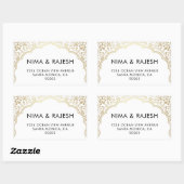 インディアン結婚の住所 シール、結婚式用シール 長方形シール (シート)