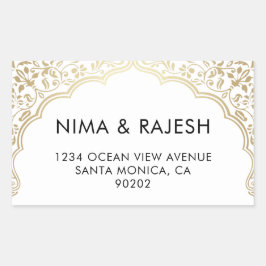 インディアン結婚の住所 シール、結婚式用シール 長方形シール