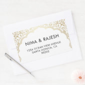 インディアン結婚の住所 シール、結婚式用シール 長方形シール (封筒)