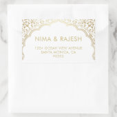 インディアン結婚の住所 シール、結婚式用シール 長方形シール (バッグ)