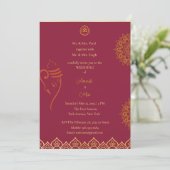 インディアン結婚の出港と金ゴールド 招待状 (スタンド正面)