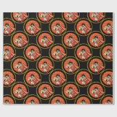 インディアン結婚の可愛い新郎新婦マンガカスタマイズー ラッピングペーパー (フラット)