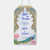 インディアン結婚の孔雀ラジャスタン窓の青 ギフトタグ (正面)