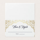 インディアン結婚の座席表、金ゴールド、白、青 (外部フラット)