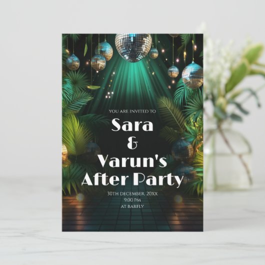 インディアン結婚の後のパーティー招待状デジタル招待状 招待状 (スタンド正面)