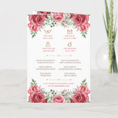 インディアン結婚の旅程とヒンズー結婚式 プログラム (裏面)