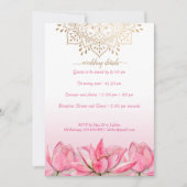 インディアン結婚の詳細RSVPロータス金ゴールド曼荼羅 招待状 (正面)