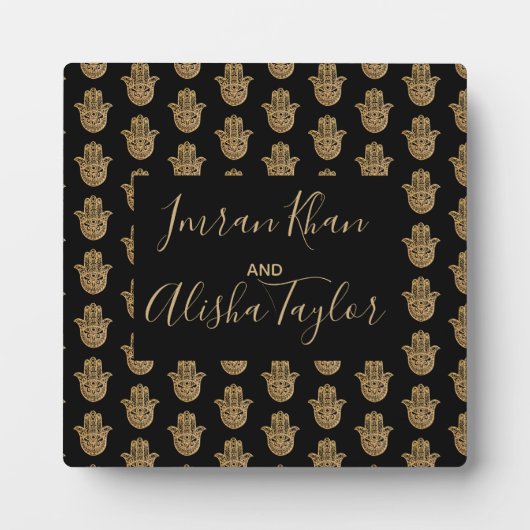 インディアン結婚の金ゴールドハムザヘンナウェルカムサイン フォトプラーク (正面)