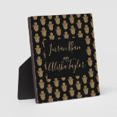 インディアン結婚の金ゴールドハムザヘンナウェルカムサイン フォトプラーク (正面)