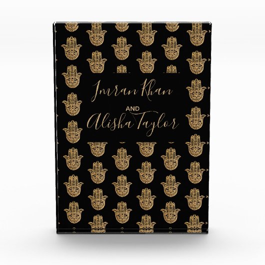 インディアン結婚の金ゴールドハムザヘンナウェルカム フォトブロック (正面)