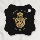 インディアン結婚の金ゴールドハンザヘンナエンナーエンベロープシールファヴ フェイバータグ (裏面)