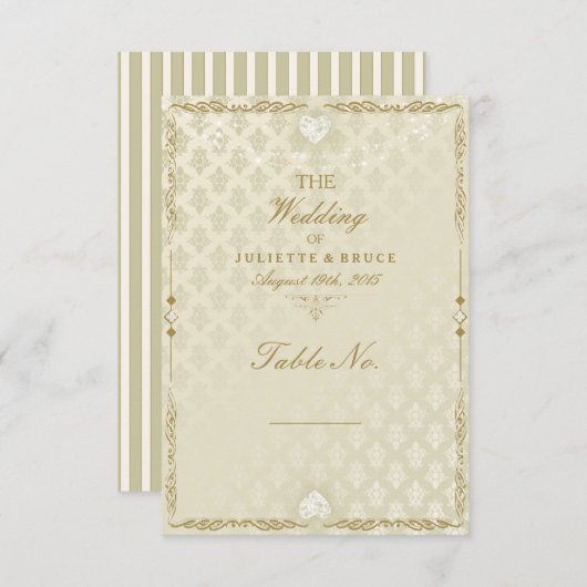 インディアン結婚のIII – テーブル番号カード 招待状 (正面/裏面)