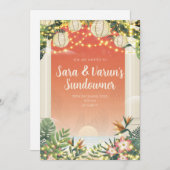 インディアン結婚アフターパーティの招待状デジタル 招待状 (正面/裏面)