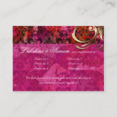 インディアン結婚ギフト登録カードピンク金ゴールド エンクロージャーカード (裏面)