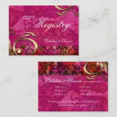 インディアン結婚ギフト登録カードピンク金ゴールド エンクロージャーカード (正面/裏面)