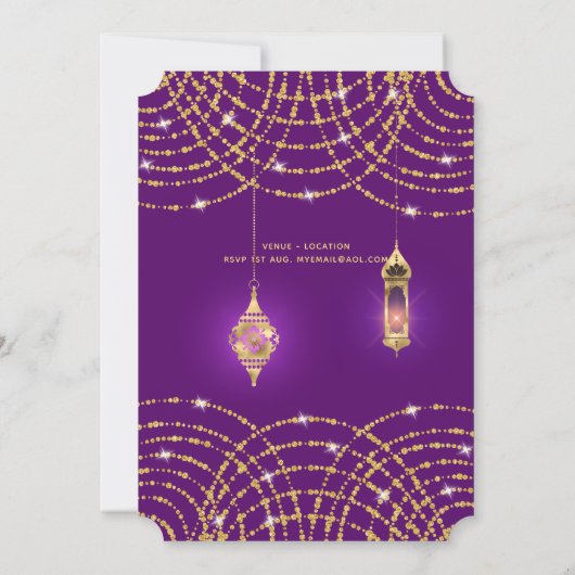 インディアン結婚ズカップル婚約リハーサルディナー 招待状 (裏面)