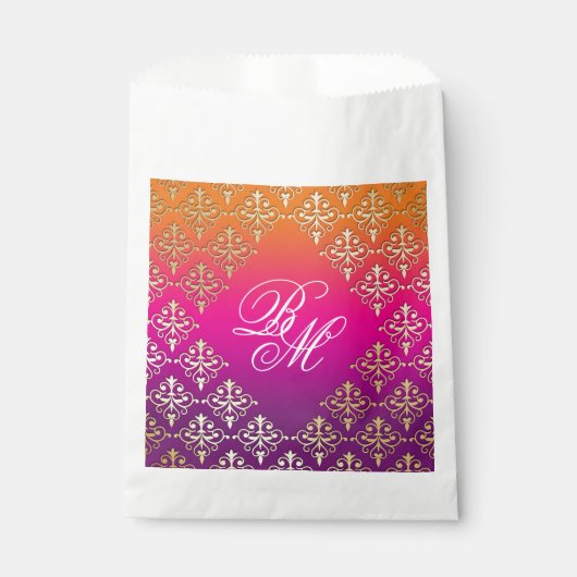 インディアン結婚ズピンクパープルオレンジ フェイバーバッグ (正面)