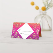 インディアン結婚ズピンクパープルオレンジ プレイスカード (裏面)