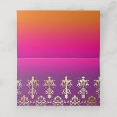 インディアン結婚ズピンクパープルオレンジ プレイスカード (内部開封)