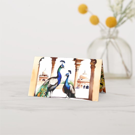 インディアン結婚ズピーコックジャイプールパレス披露宴 プレイスカード (裏面)