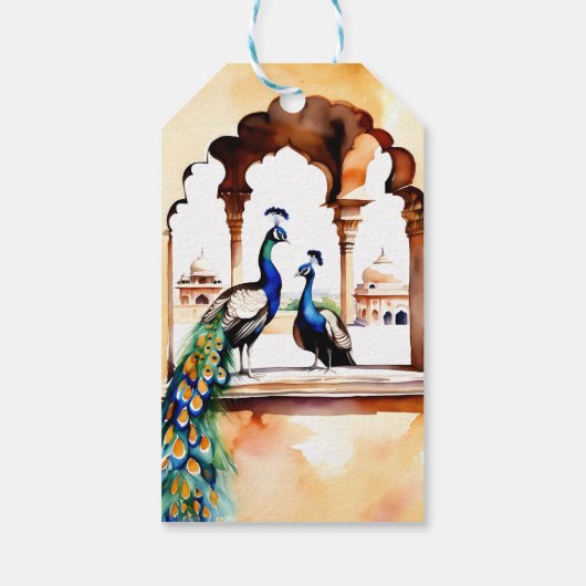 インディアン結婚ズピーコックジャイプール感謝していパレスユーザ ギフトタグ (裏面)