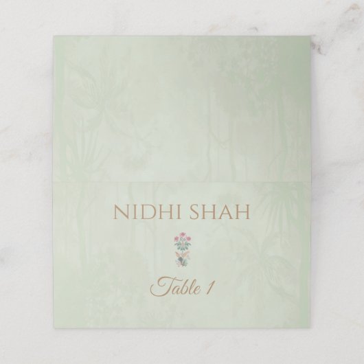 インディアン結婚ズ座席表ピッモダンワイテーマ プレイスカード (外部開封)