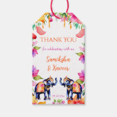 インディアン結婚ゾウの花が感謝してい咲く ギフトタグ (正面)