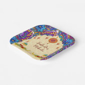 インディアン結婚ゾウの青い模様パーソナライズされた ペーパープレート (傾斜あり)