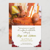 インディアン結婚バラフローラテーマ 招待状 (正面/裏面)