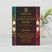 インディアン結婚ヒンズーのガネシャ&チャクラ 招待状 (スタンド正面)