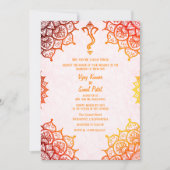 インディアン結婚ヒンズー教のゴールデンカスタム要素 招待状 (正面)