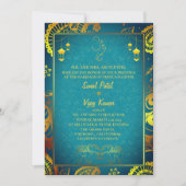 インディアン結婚ヒンドゥーとカップル画像&ガネシャ 招待状 (正面)