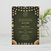 インディアン結婚ヒンドゥーのガネシャのロゴ 招待状 (スタンド正面)