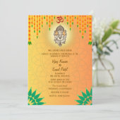 インディアン結婚ヒンドゥーのガネーシャカスタムイメージ 招待状 (スタンド正面)
