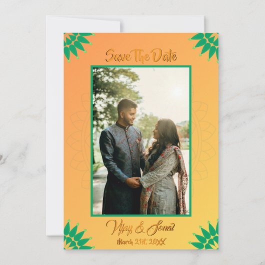 インディアン結婚ヒンドゥーのガネーシャカスタムイメージ 招待状 (裏面)