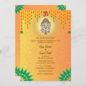 インディアン結婚ヒンドゥーのガネーシャカスタムイメージ 招待状 (正面/裏面)