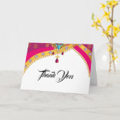 インディアン結婚ヒンドゥーの感謝 カード (黄色い花)