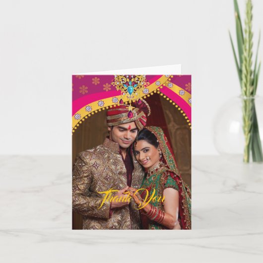 インディアン結婚ヒンドゥーの感謝 カード (正面)