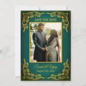 インディアン結婚ヒンドゥーカスタムズ写真Ganesha Logo Inv 招待状 (裏面)