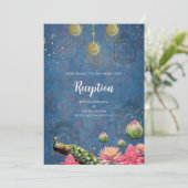 インディアン結婚孔雀のカードデジタル招待 招待状 (スタンド正面)