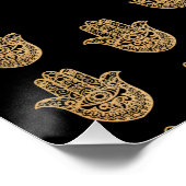 インディアン結婚式の日付を保存金ゴールドハムサHenna ポスター (コーナー)