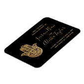 インディアン結婚式の日付を保存金ゴールドハムサHenna マグネット (左側)