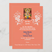 インディアン結婚式招待状と吉祥Ganesha 招待状 (正面/裏面)