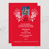 インディアン結婚式招待状と吉祥Ganesha 招待状 (正面/裏面)