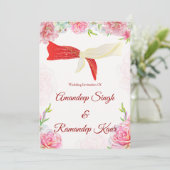 インディアン結婚式招待状シーク式の結婚式の招待 招待状 (スタンド正面)