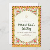 インディアン結婚式招待状デジタルヒンズー教の招待 招待状 (正面/裏面)
