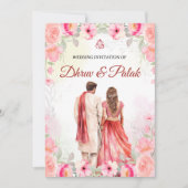 インディアン結婚式招待状ヒンドゥー結婚式招待状 招待状 (正面)