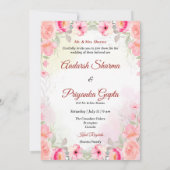 インディアン結婚式招待状ヒンドゥー結婚式招待状 招待状 (裏面)