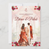 インディアン結婚式招待状ヒンドゥー結婚式招待状 招待状 (正面)
